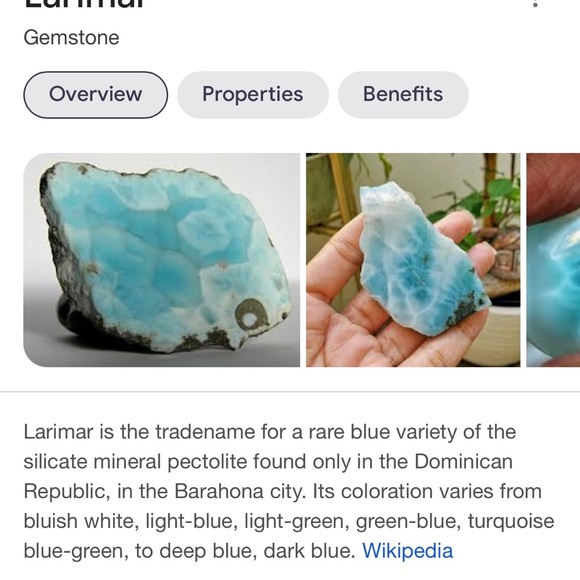 Larimar Gemstone Tumbled Rare Stone - Picture 6 of 16